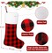 Christmas Stockings 6 Pack, 18 INCH Red Buffalo Plaid Christmas Stockings Bulk with White Plush Cuff, Classic Christmas Fireplace Hanging Stockings for Kids Adults Xmas Tree Party Decor